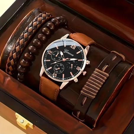 hot sale black dial steel quartz men business watch