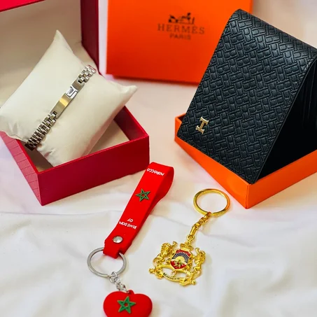 باك رجالي: محفظة رجالية Hermes و براسلي  انيق و هديتين