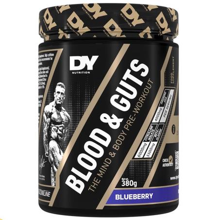 Dorian Yates Nutrition - Blood & Guts Pre Workout Booster avec Arginine + Citrulline (380 g Myrtille - Myrtille)