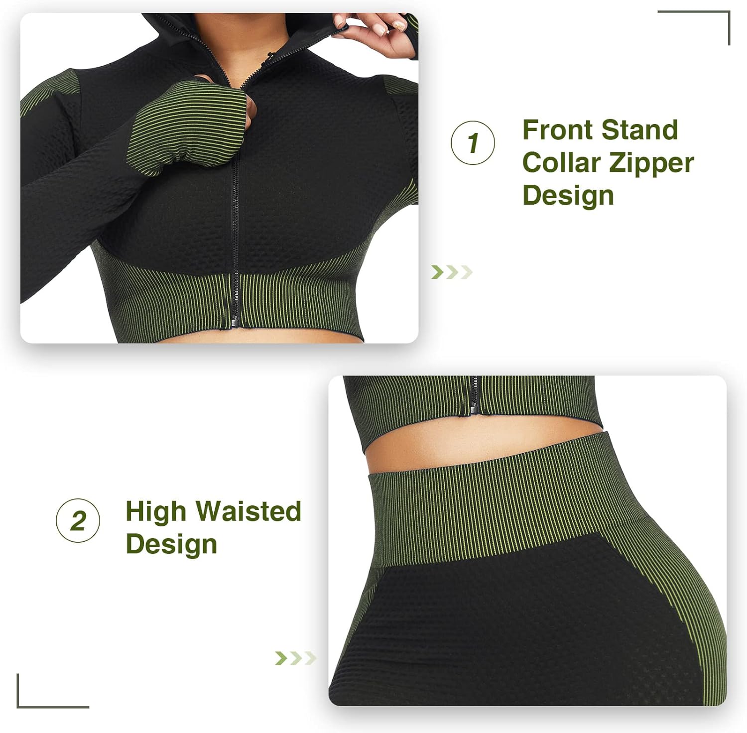 ENSEMBLE 3 PIECES NOIR / VERTE