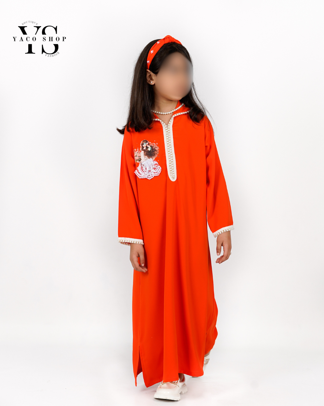 ⁠Jellaba ramadan orange + bandeau