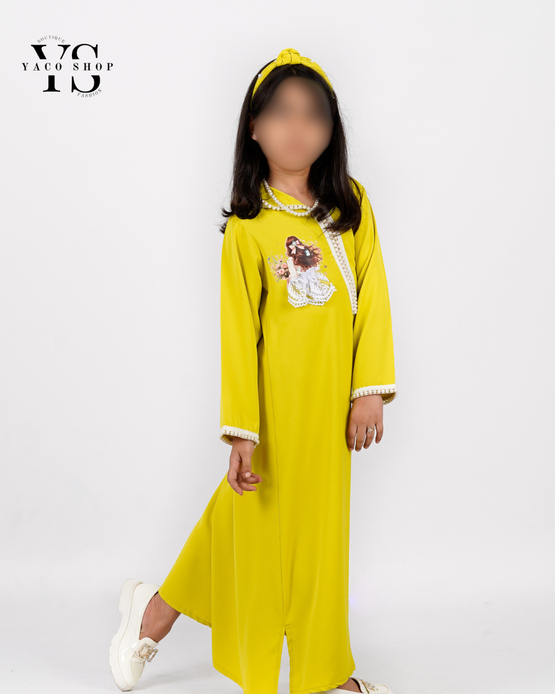 ⁠Jellaba ramadan vert pistache + bandeau