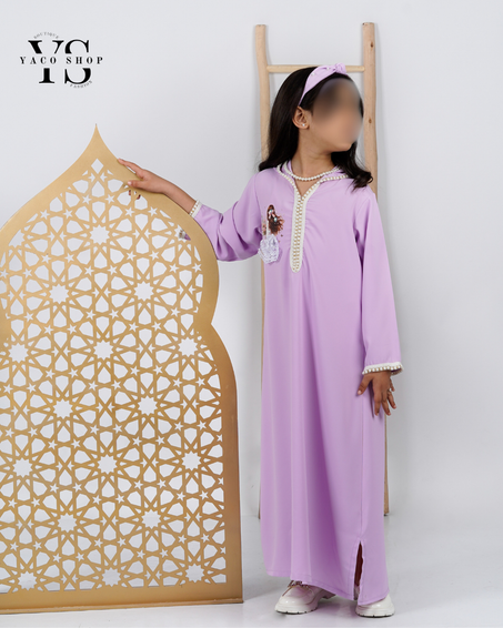 Jellaba ramadan violet claire + bandeau