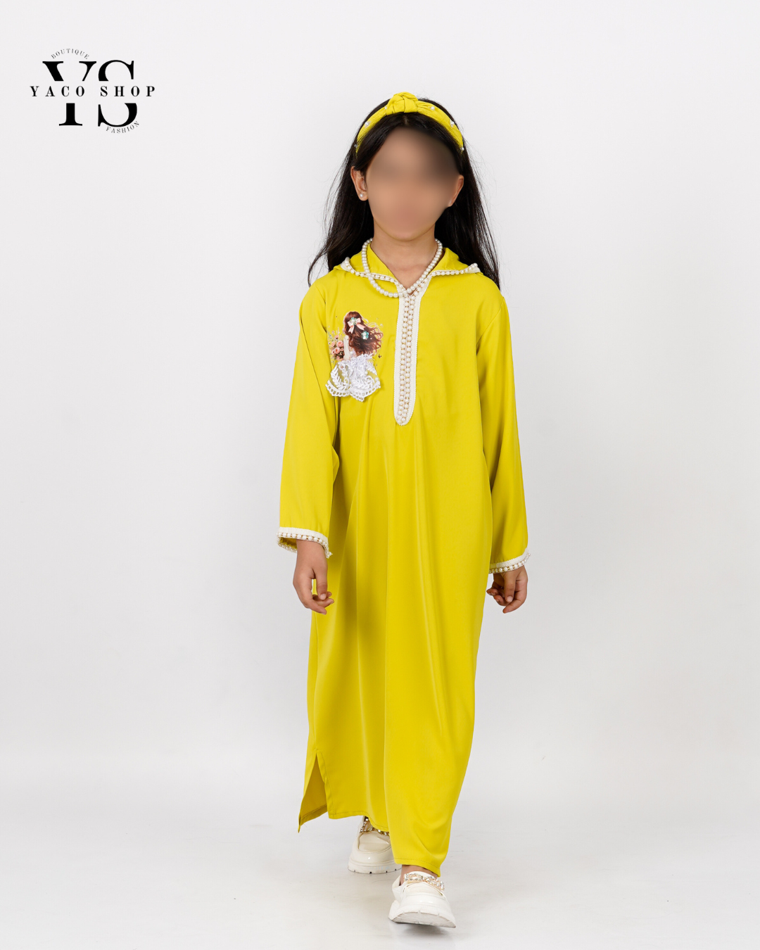 ⁠Jellaba ramadan vert pistache + bandeau