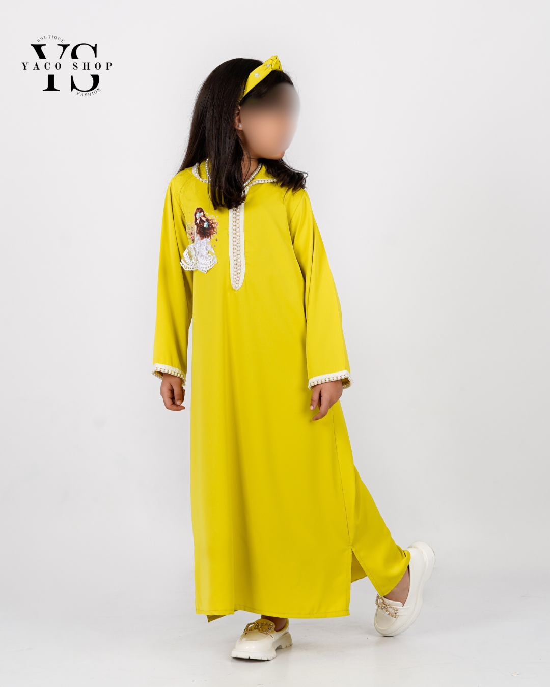 ⁠Jellaba ramadan vert pistache + bandeau