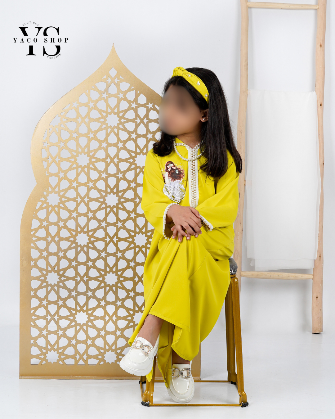 Jellaba ramadan vert pistache + bandeau