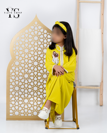 ⁠Jellaba ramadan vert pistache + bandeau