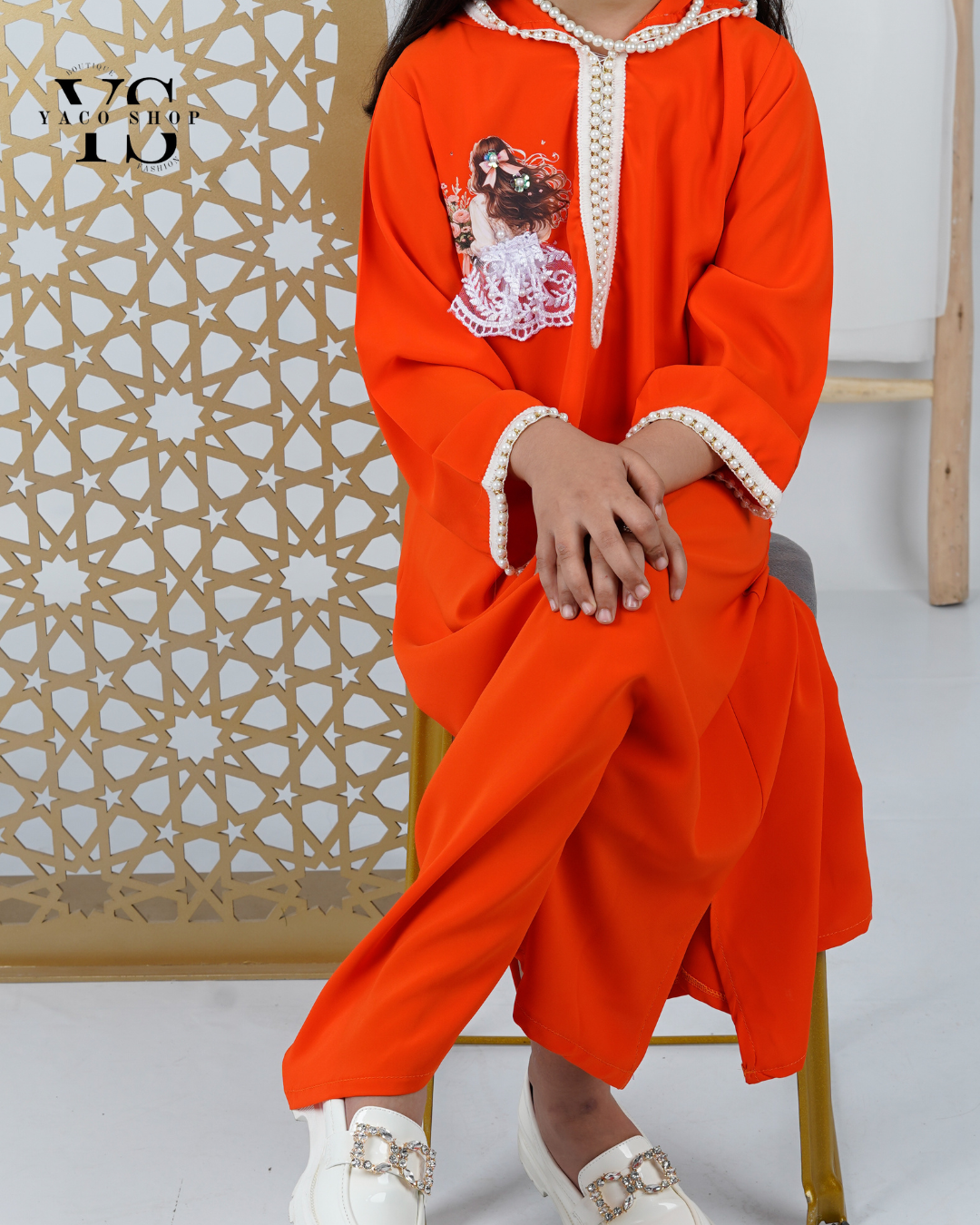 ⁠Jellaba ramadan orange + bandeau