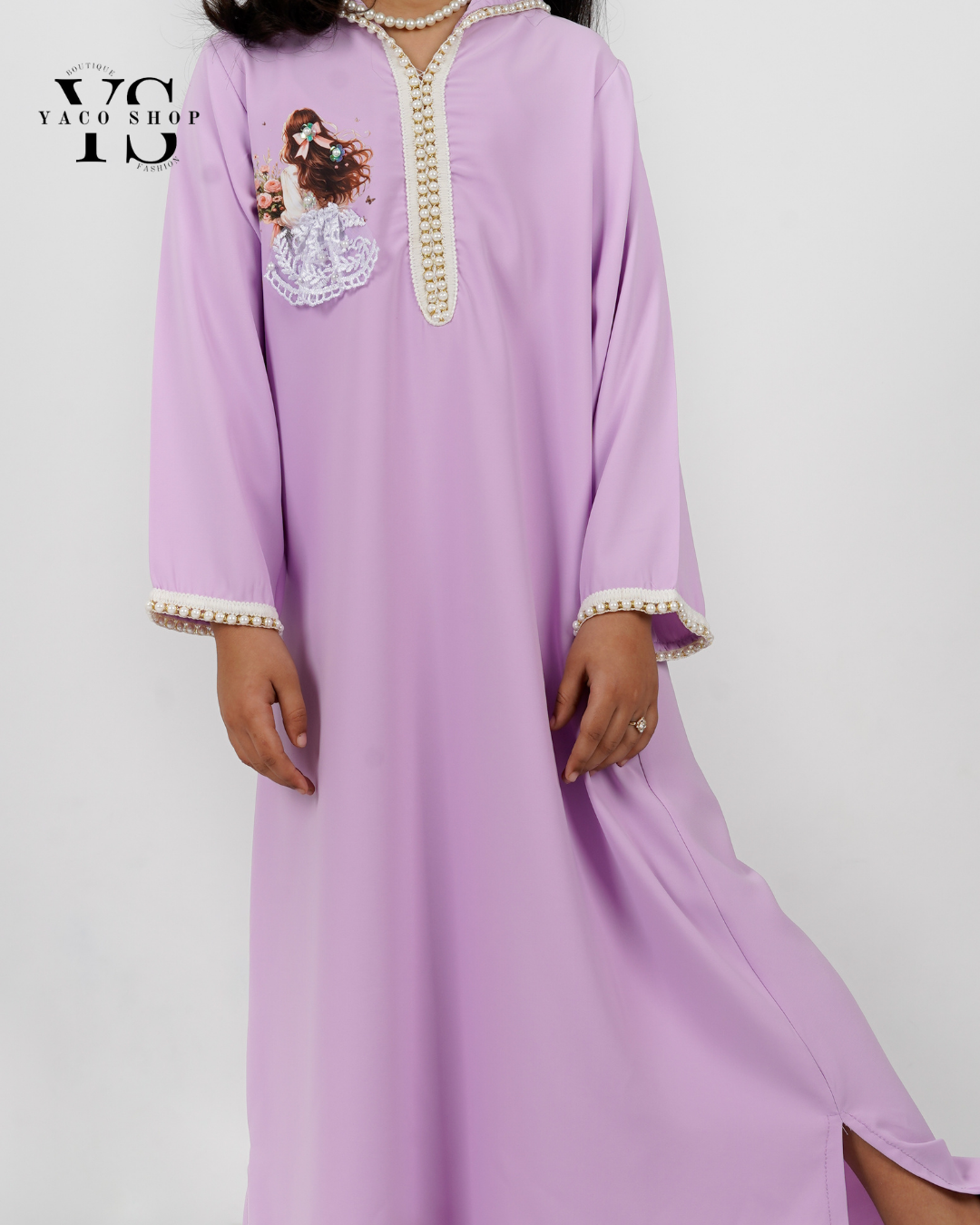 Jellaba ramadan violet claire + bandeau