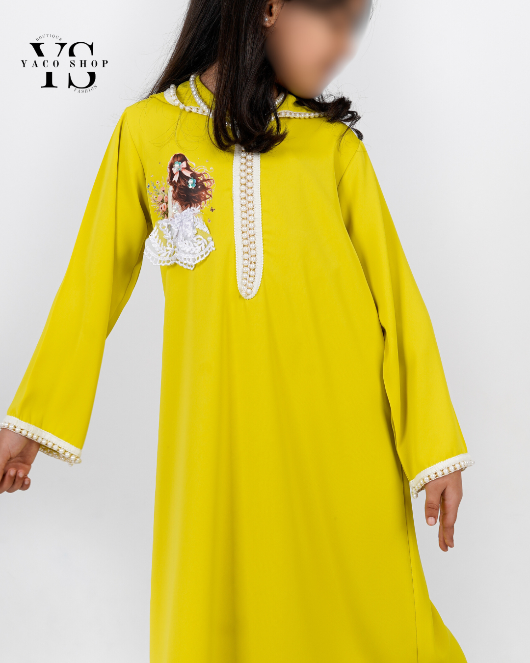 ⁠Jellaba ramadan vert pistache + bandeau