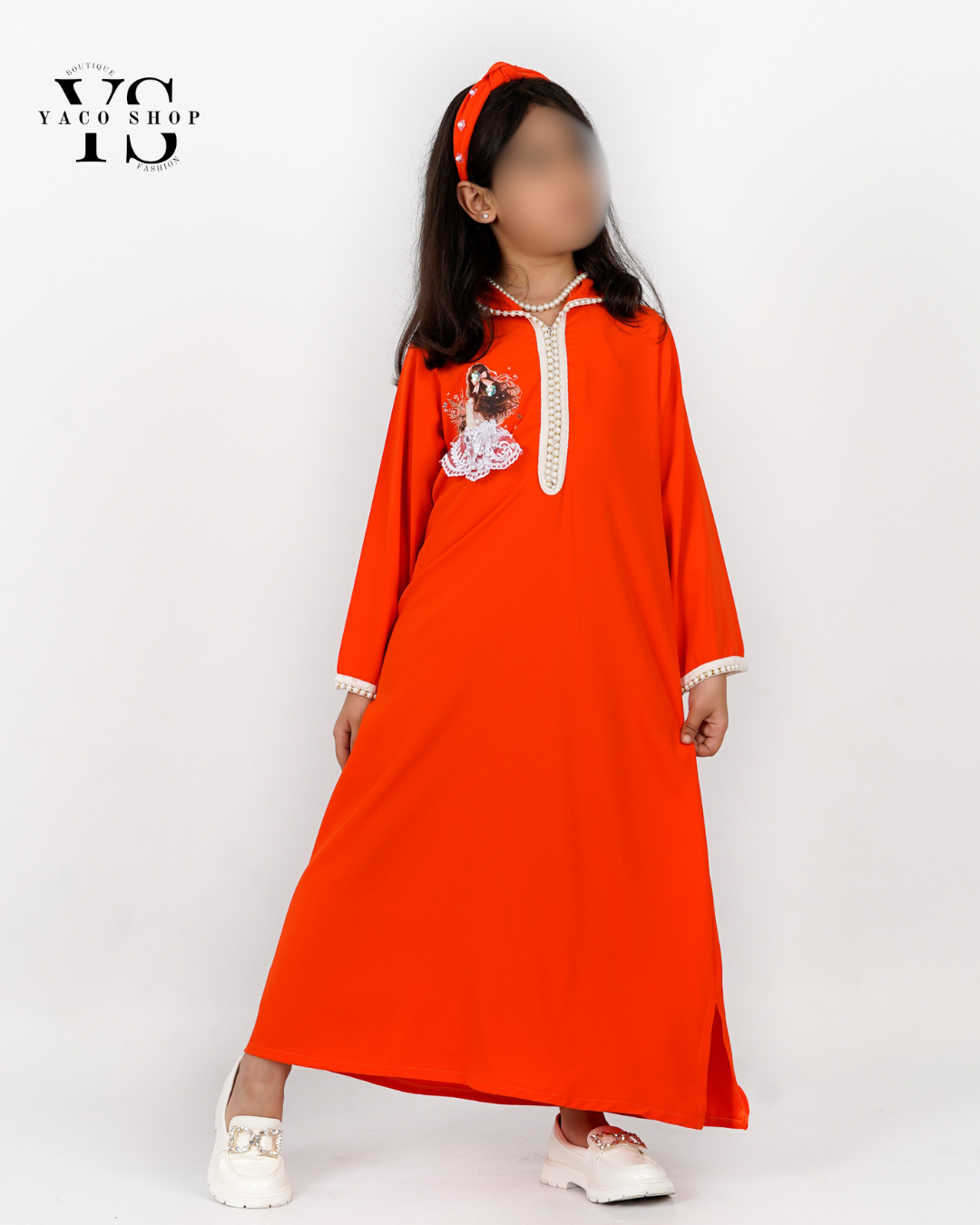 ⁠Jellaba ramadan orange + bandeau