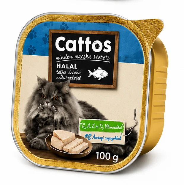 Cattos – Aliment humide complet pour chats 100 g (Poulet, Bœuf, Foie, Poisson)