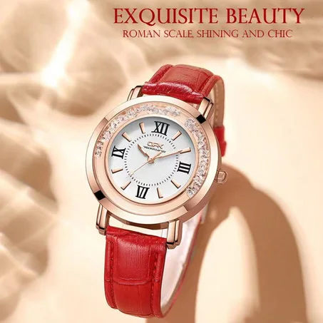 Casual Women Romantic Starry Sky Wrist Watch bracelet Leather Rhinestone Designer Ladies