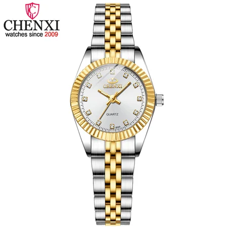 CHENXI Women Golden & Silver Classic Quartz Watch Female Elegant Clock Luxury Gift Watches Ladies Waterproof Wristwatch