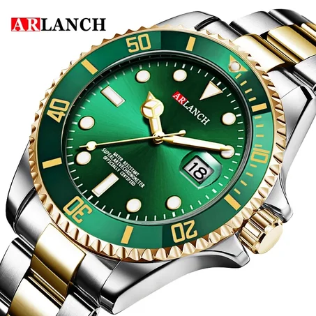 Montre de luxe en acier inoxydable pour hommes, étanche, à Quartz, à la mode, lumineuse, horloge de Sport
