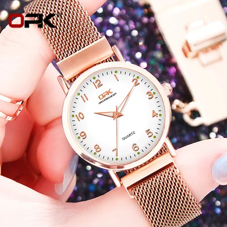 Brand Women Watches Fashion Square Ladies Quartz Watch Bracelet Set Green Dial Simple