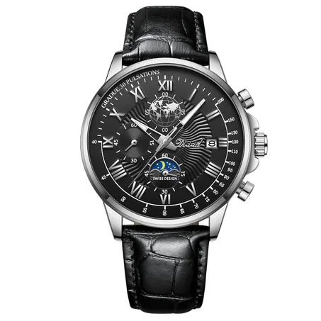 New Fashion Leather 30M Waterproof Luminous Top Brand Luxury Mens Quartz Wristwatch