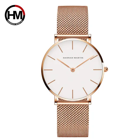 Japan Quartz Movement High Quality 36mm Hannah Martin Women Stainless