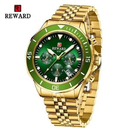 REWARD Fashion Mens Watches for Men Sport Wristwatch Waterproof Luminous
