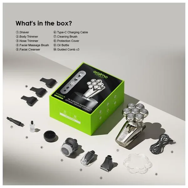 Oraimo SmartShaver 7D Rasoir 7 têtes de rasoir 360°