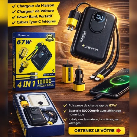 Pack power bank 4 in 1