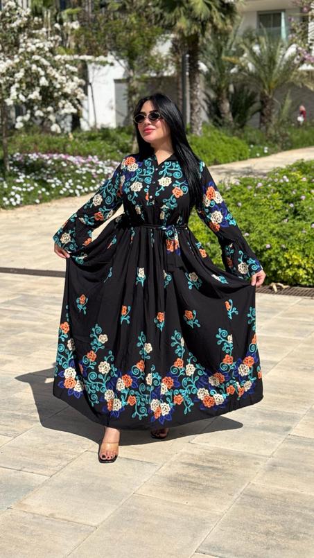 كسوة كلوش لولان مطروز ألوان صيفية