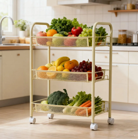 رف متحرك دوراني 360° – الحل الذكي لتخزين المطبخ والمنزل!