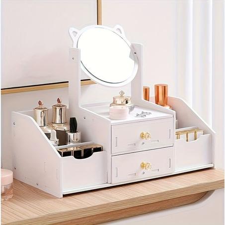 علبة مكياج فاخرة متعددة الوظائف مع مرآة