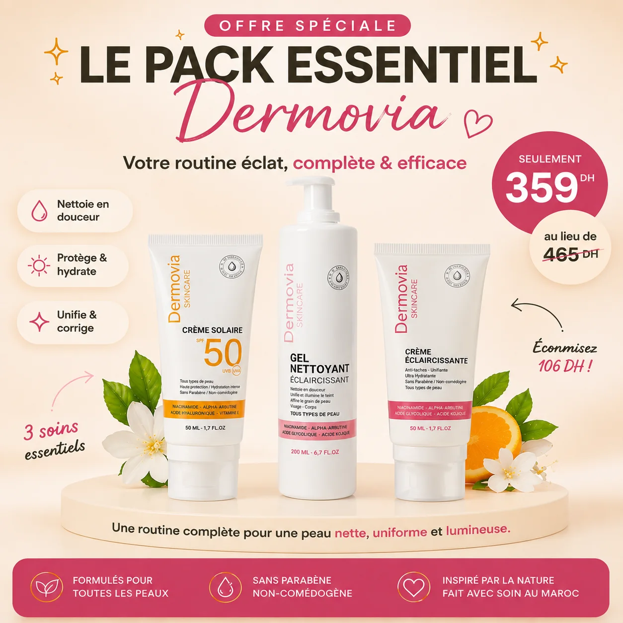 Le Pack Essentiel Dermovia – Votre routine éclat complète