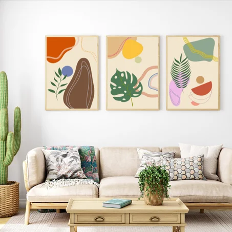 Abstract Green Plants Wall Art