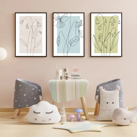Neutral Botanical Line Art Plant