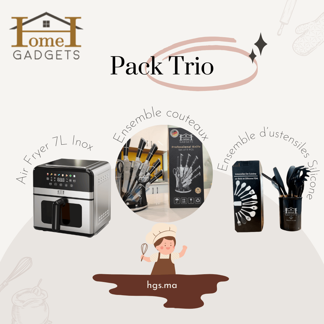 Pack Trio Air Fryer, Couteaux, Ustensiles