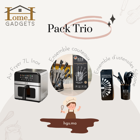 Pack Trio Air Fryer, Couteaux, Ustensiles