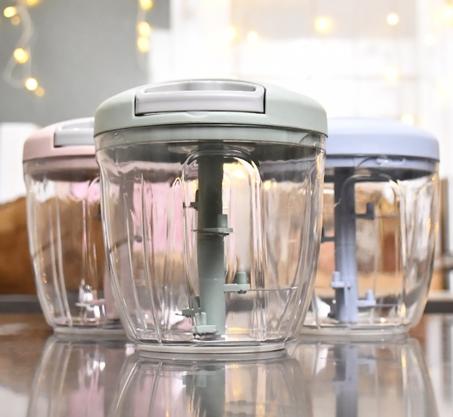 رحاية يدوية باربعة شفرات من الفولاذ المقاوم للصدأ مع حبل