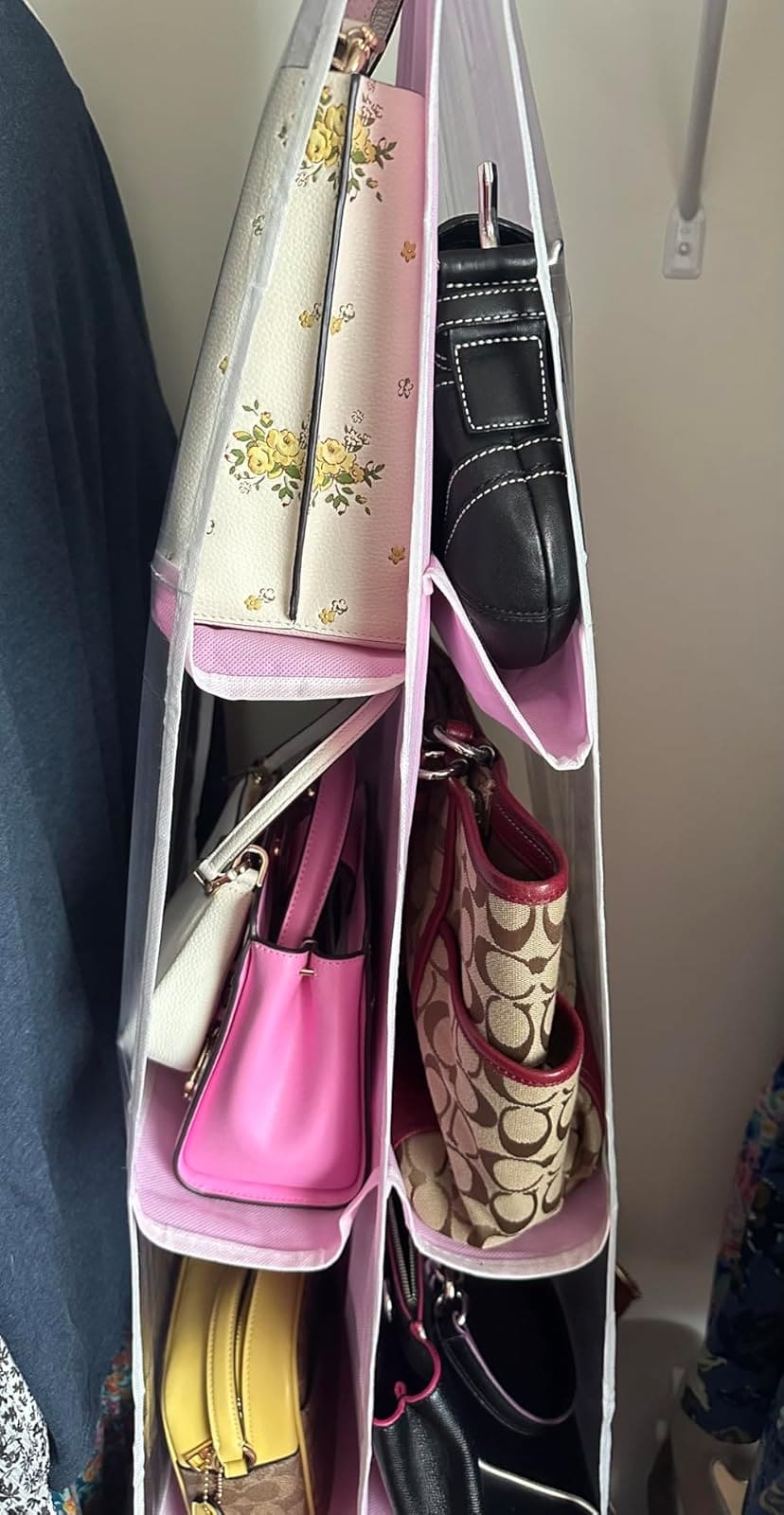 حامل حقائب  قابل للطي  مع منظم  معلق بخطافات معدنية