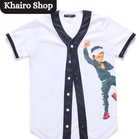 Chemise Blanc manches  courtes piqué style  baseball