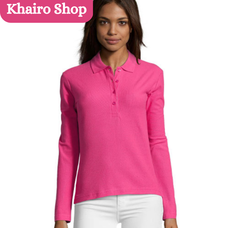 Polo manches LongueS  Femme couleur Rose  PODIUM-Sol's