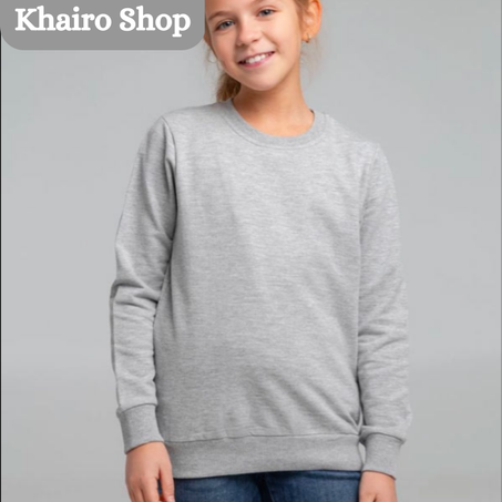 Sweat enfant gris chiné  poly-coton