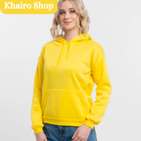 Sweats à capuche ( Hoodies) adulte unisexe  jaune - Polycoton