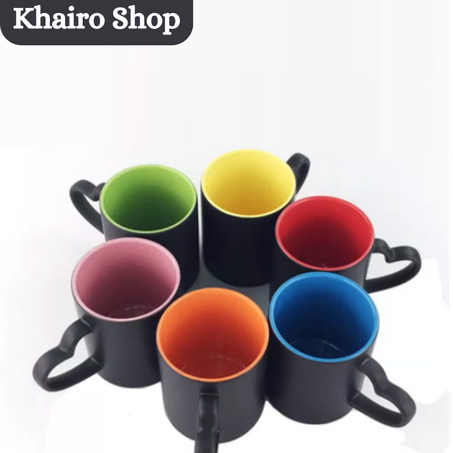 كوب سحري أسود بمقبض قلب داخلي تسامي