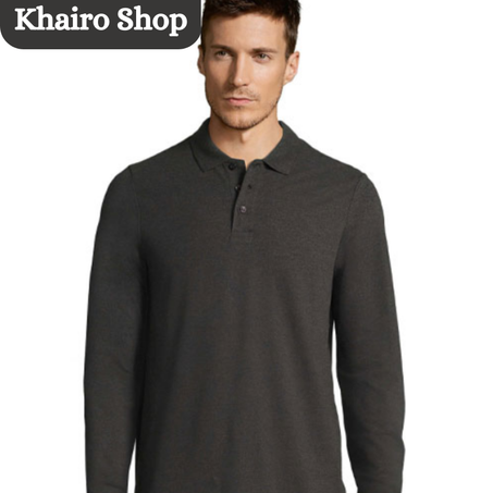 Polo manche longue  Anthracite chiné - WINTER  Sol's