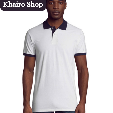 Polo Bleu Blanc / French marine col et manches rayés - Prince sol's