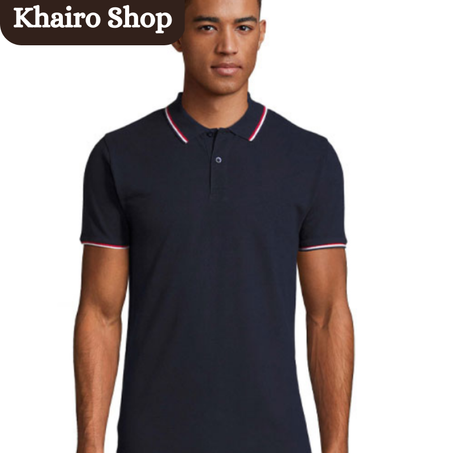 Polo French marine Manche courte Homme PRESTIGE-Sol's
