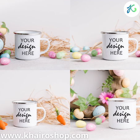 كوب تسامي معدني بإطار أسود-فضي