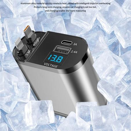 شاحن سيارة 4 في 1 قابل للسحب