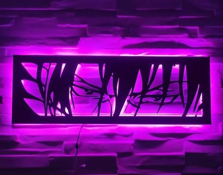 tableau anime en bois mdf avec led RGB