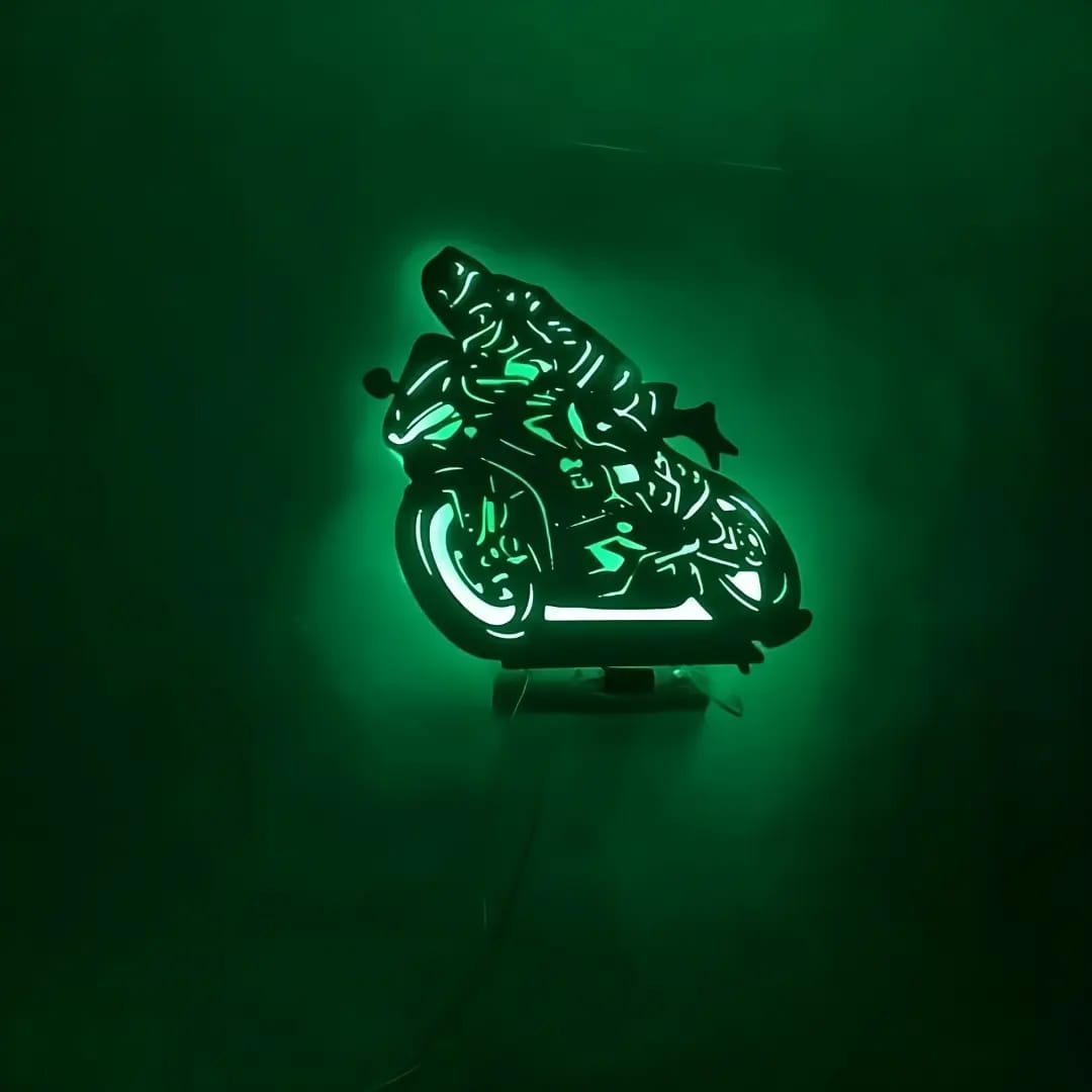 tableau MOTO en bois mdf avec led RGB