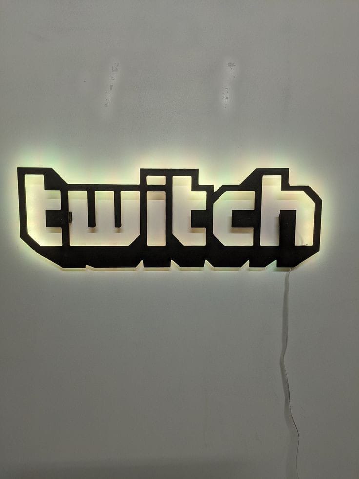 tableau TWITCH en bois mdf avec led RGB