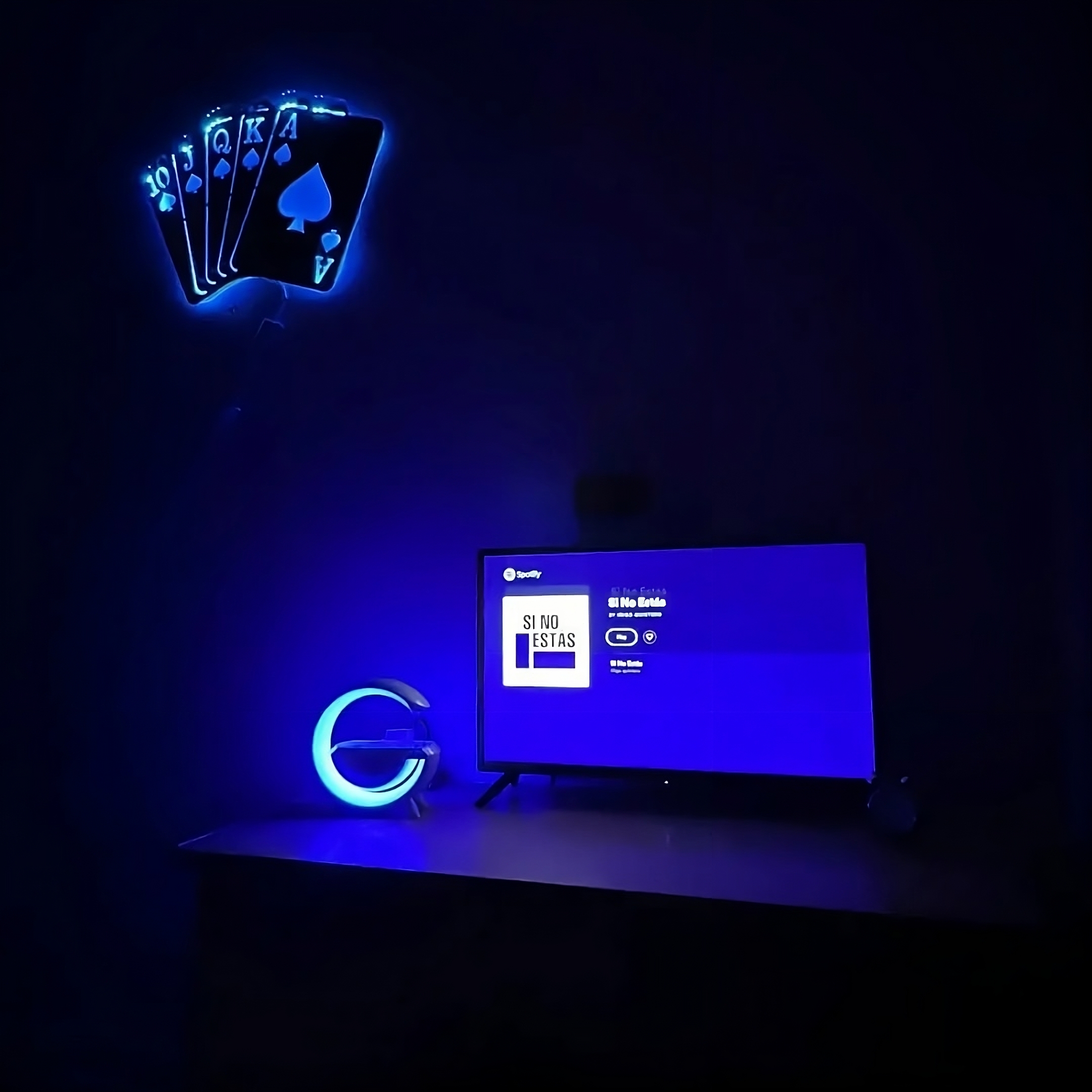 tableau rami cartes en bois mdf avec led RGB