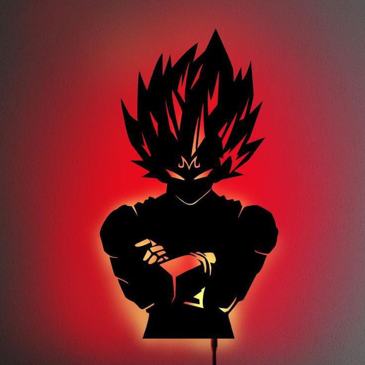 tableau DRAGON BALL Z  en bois mdf avec led RGB